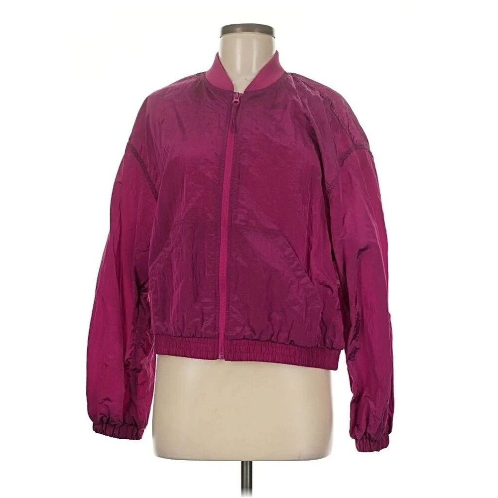 Old Navy Windbreaker Jacket Fuschia Full Zip Quick Dry Womens Size 2XL Plus Size